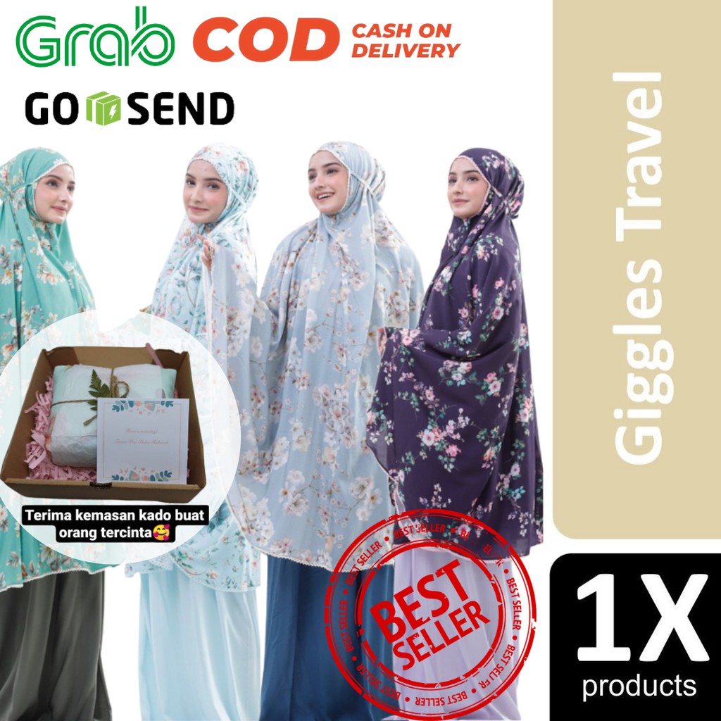 Mukena Giggles Travel Bahan Rayon Premium Dewasa Tersedia 100 Motif Lainnya