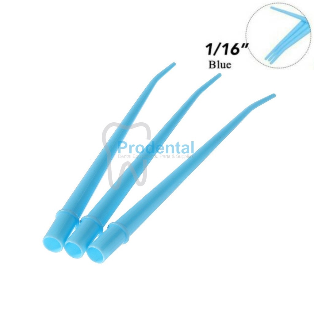 Dental saliva endo suction bedah blood ejector surgery tip sedotan darah penyedot air darah 1 set 3pcs (Biru).