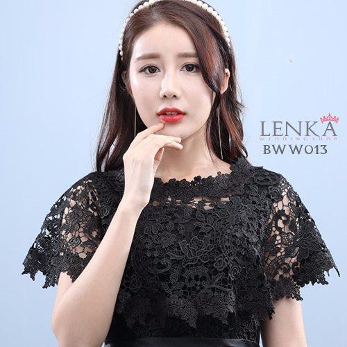 [BISA COD] BOLERO LACE KOREA AKSESORIS WEDDING PESTA OUTER HITAM  BWW013