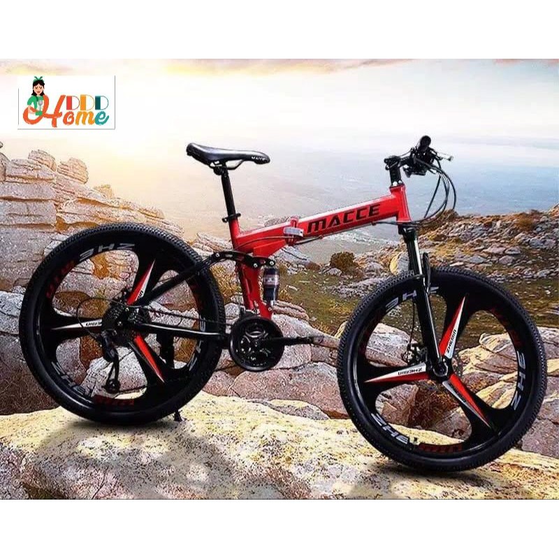 SEPEDA GUNUNG LIPAT MTB FOLDING BIKE MACCE VELG RACING PALANG TIGA
