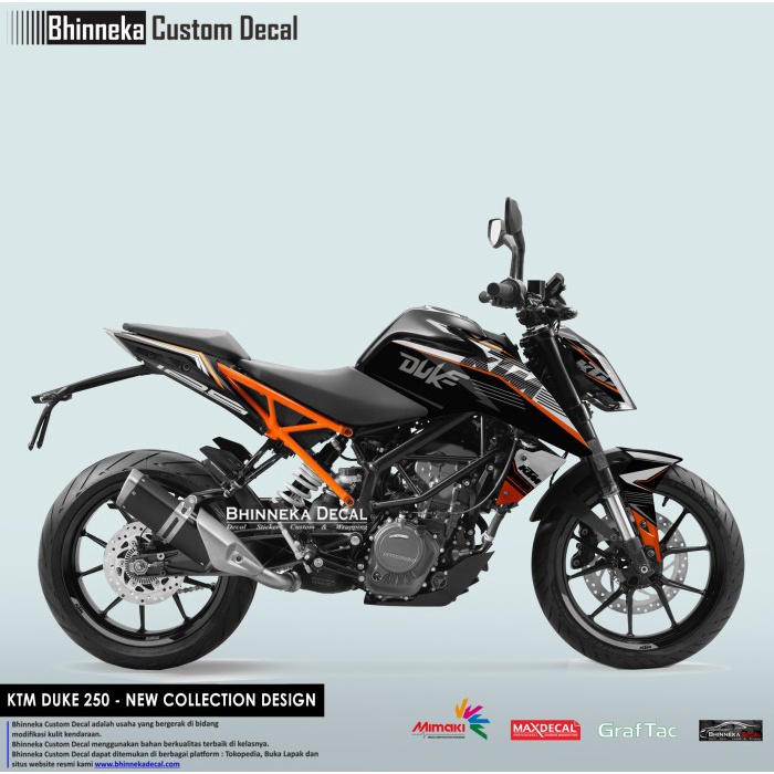 Decal Stiker KTM DUKE 250 BLACK KTM