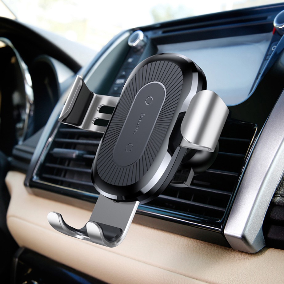 Baseus Car Holder Qi Wireless Charger - Black
