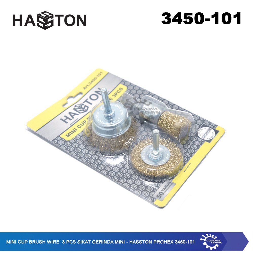 Hasston Prohex 3450-101 - Mini Cup Brush Wire 3 Pcs Sikat Gerinda Mini