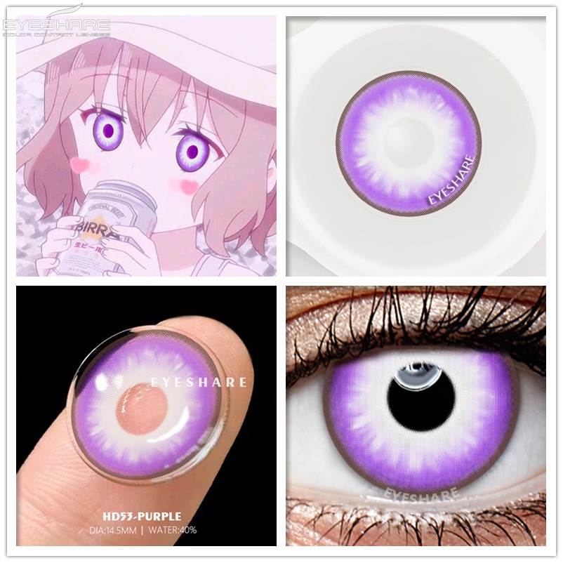 [✅COD &amp; READY STOCK] Softlens Mata Normal Lensa Kontak Warna Soflens cosplay manga anime Naruto halloween Lensa Kontak DIA 14.5MM