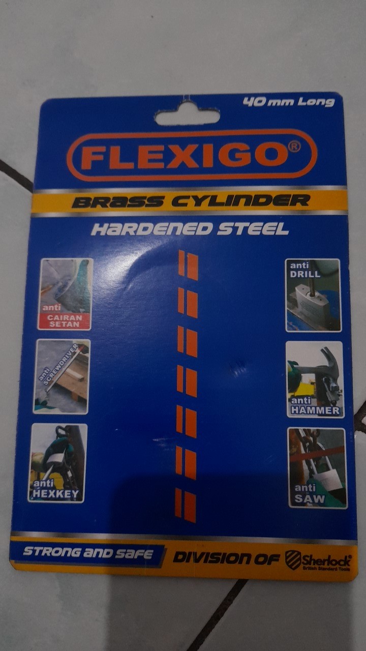 Flexigo Gembok Anti Maling 40 Mm Panjang, Silinder Kuningan Anti Kimia