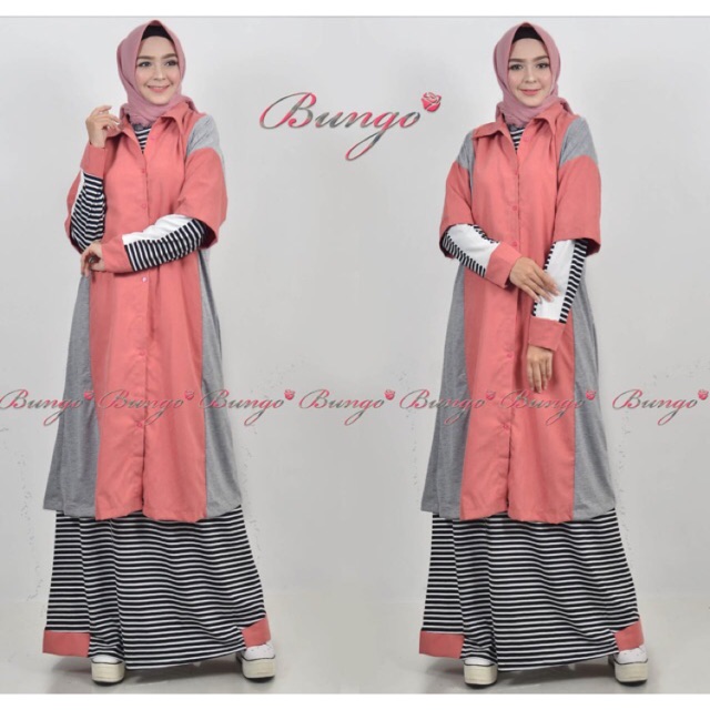 Gamis santai, doniq original, gamis kaos branded
