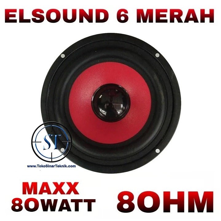 Speaker Elsound 6 Inch 80 Watt 8R Audio Spiker Woofer 8 Ohm 6&quot; Magnet Kecil Sound System