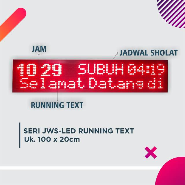 JAM DIGITAL MASJID SERI JWS-LED TUNNING TEXT