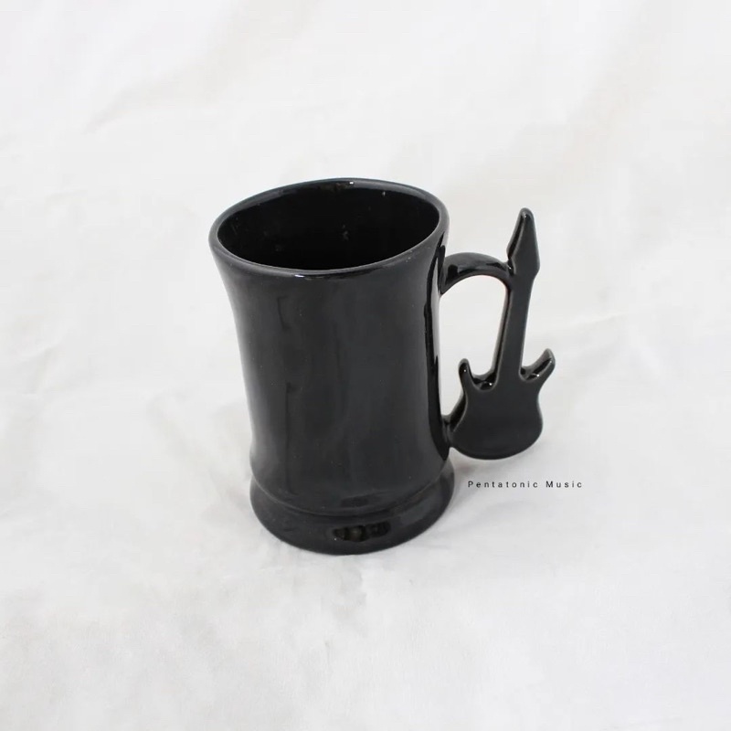 Mug Unik motif Alat Musik Gitar Cangkir Hitam Kado Hadiah Gelas Unik Gitaris