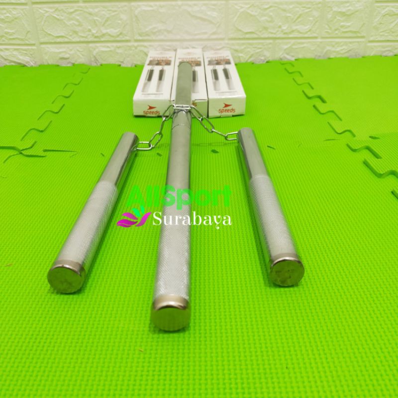 DOUBLE STICK SAMBUNG NUNCHAKU STAINLESS ruyung besi double stick tongkat