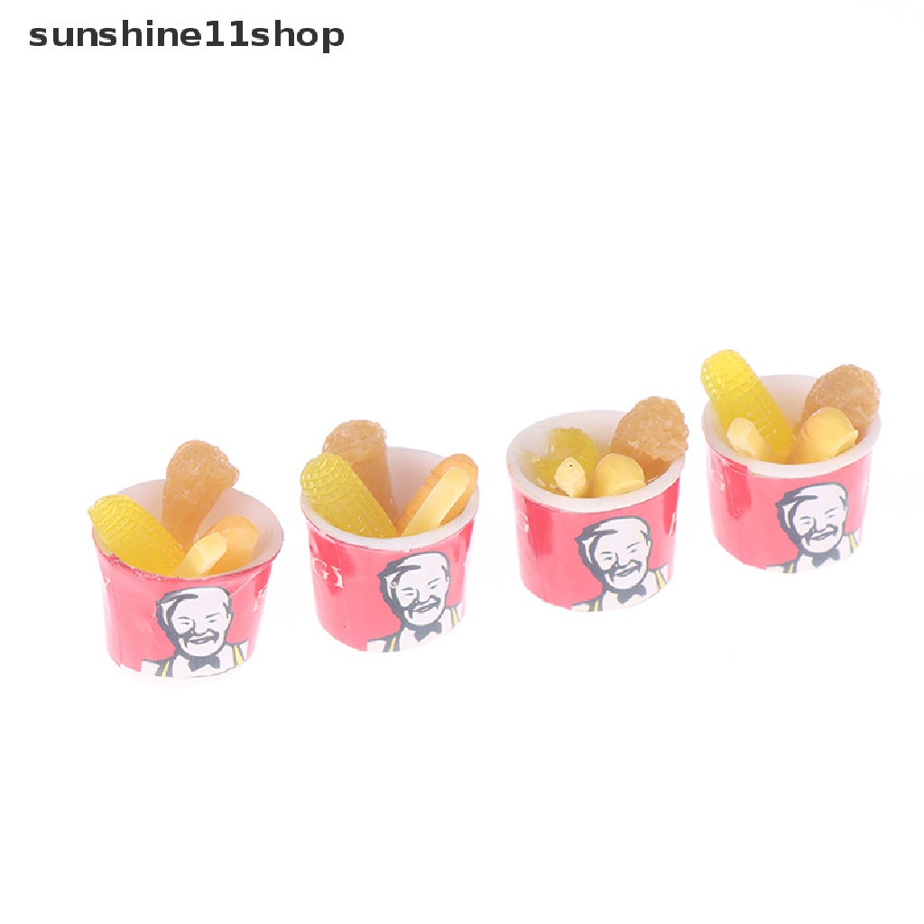 (SHO) 4pcs / Set Mainan Miniatur Snack Jagung Skala 1: 12 Untuk Aksesoris Rumah Boneka