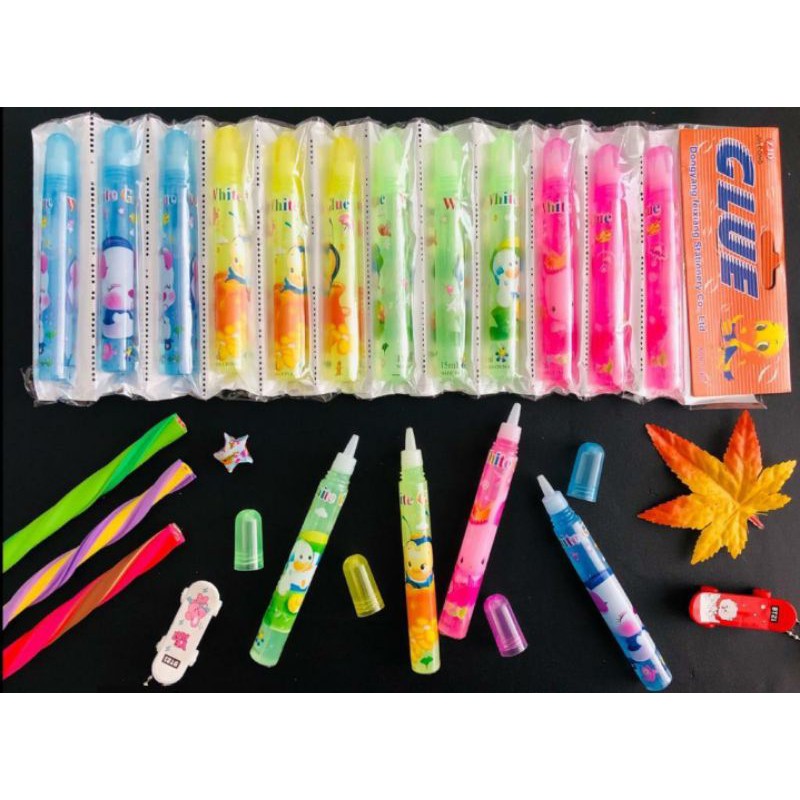 

(12pcs) Lem Glue Lem Kertas Cair Warna Warni