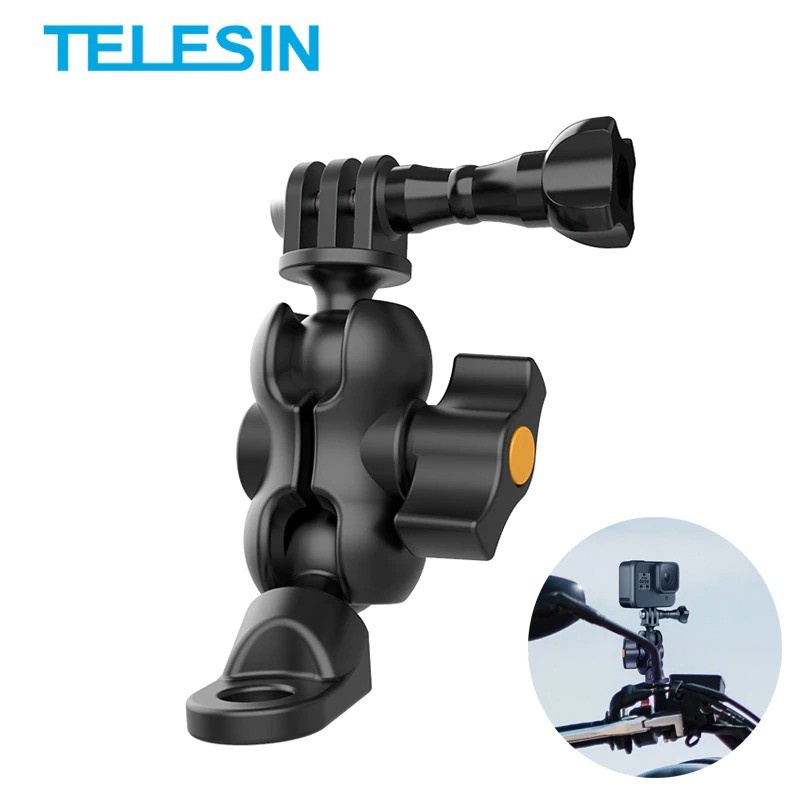 Telesin Motorcycle Rearview Camera Bracket Mount Clip GoPro GP-HBM-008 - Black