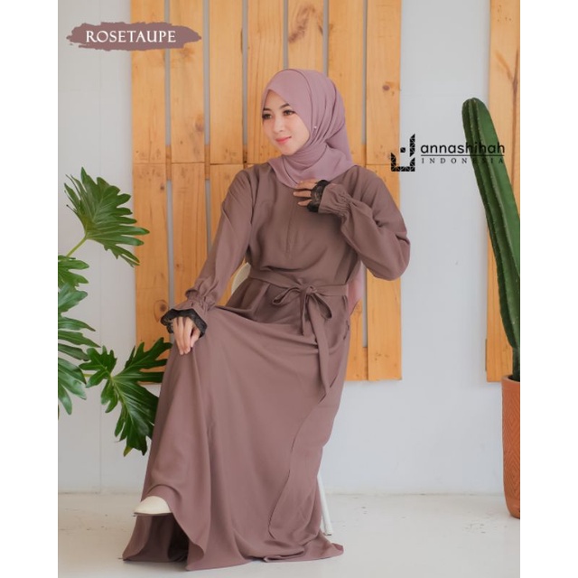 GAMIS YORIS TANGAN RENDA RUMAYYA DRESS EXSLUSIVE  ORIGINAL ANNASIHAH/COD/abaya renda hitam