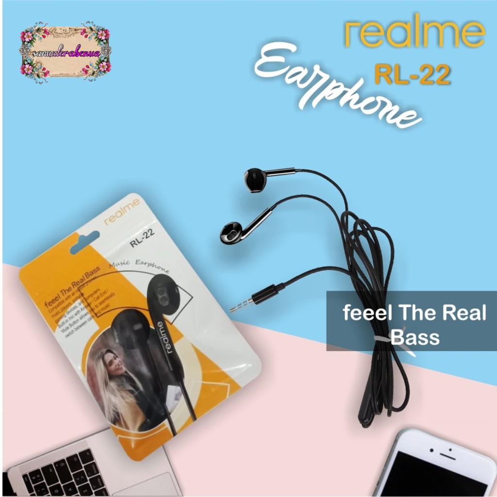 BM087 Headset heasdfree hf ORI REALME RL-22 mega BASS Jack 3.5mm 2 3 5 6 7 8 pro c1 c2 c3 c11 c15 SB1935