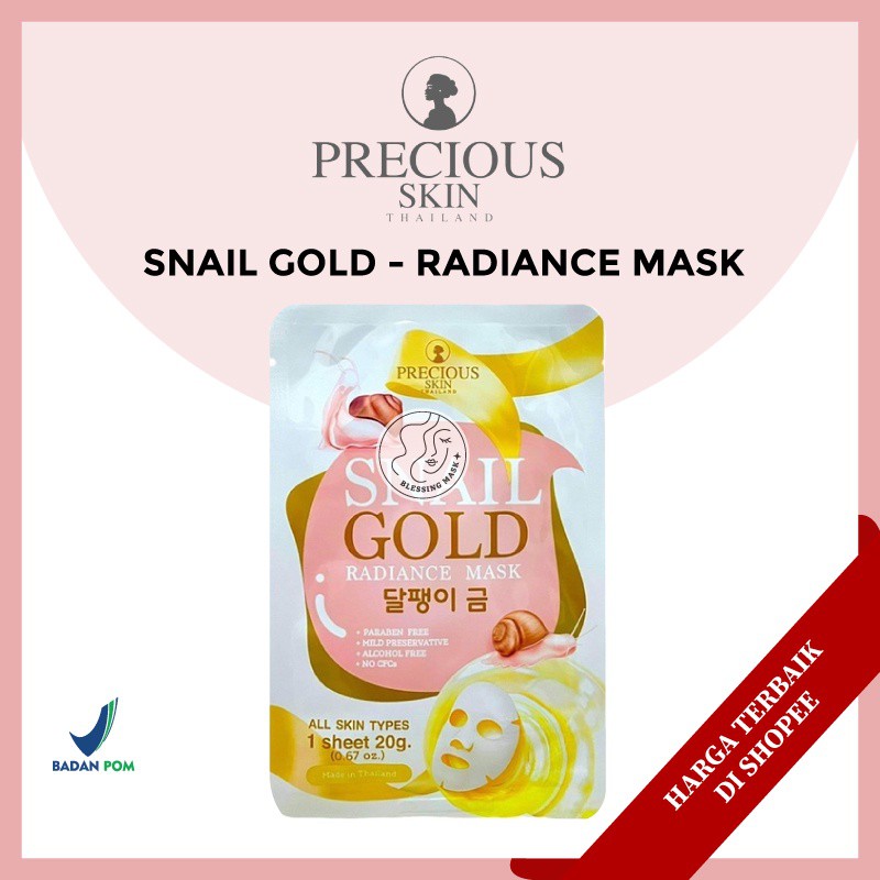 Precious Skin Snail Series Snail Gold Radiance Mask 20 gr