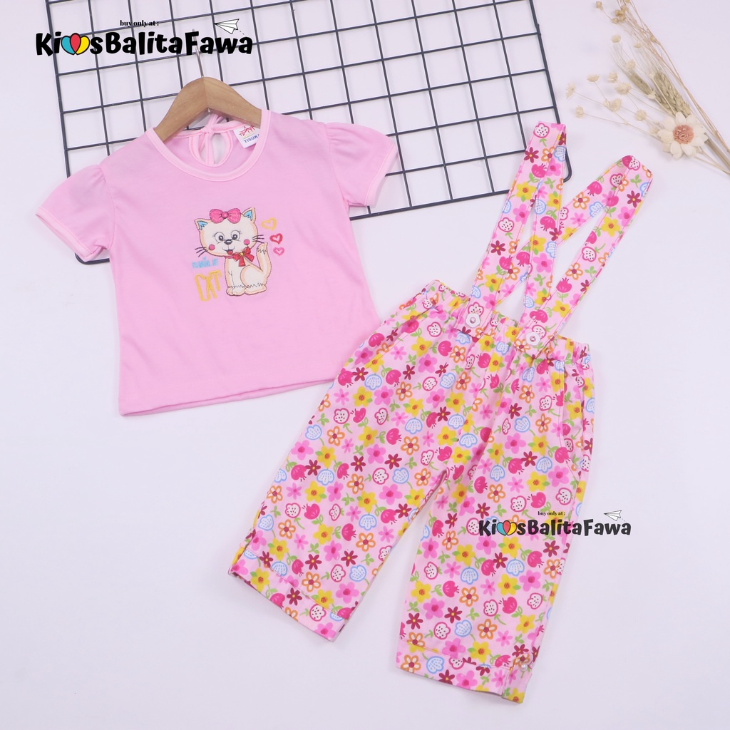 (IMPORT) Setelan Alice uk 1-2 Tahun / Baju Anak PerempuanJumpsuit Bayi Set Kaos Kodok Murah Romper