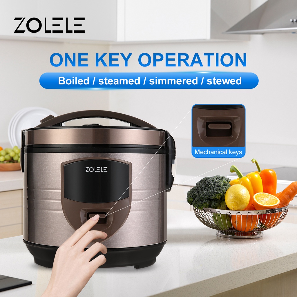 ZOLELE Rice Cooker Mini Penanak Nasi 3-5 Porsi Eletric Pressure Cooker Multi Non Stick Cooking Pot Panci Elektrik Multifungsi Steamer Low Watt Home Kitchen ZB501