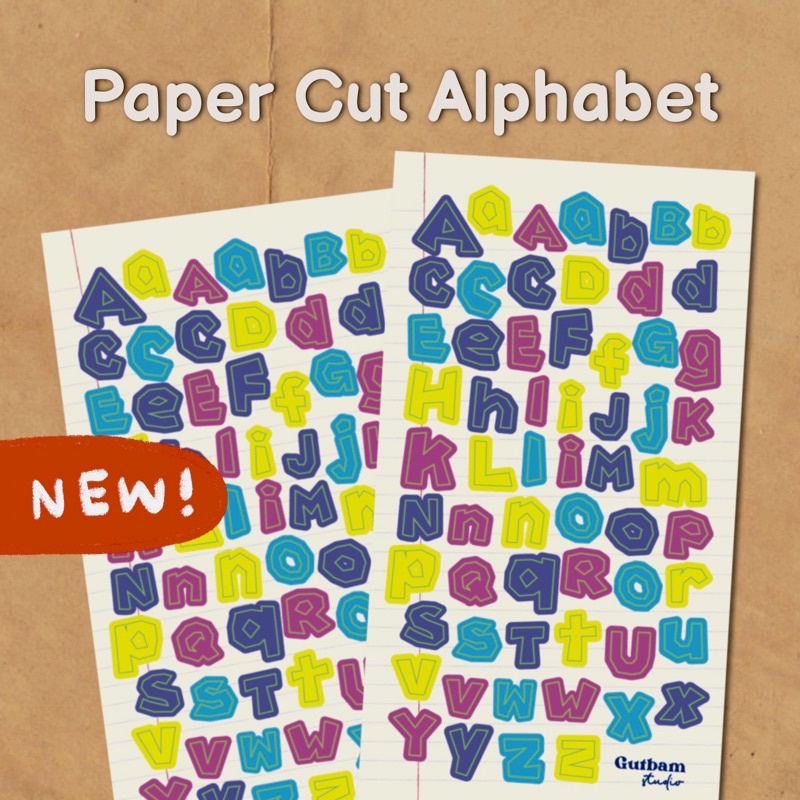 

Paper Cut Alphabet Sticker | Polcos Journal Stiker