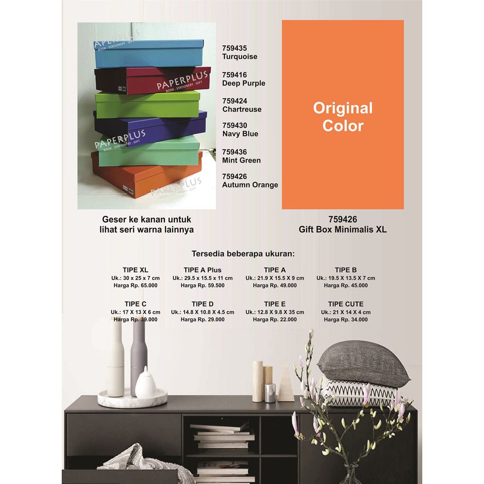 

Kotak kado/Kotak Hadiah/Gift Box Minimalis XL_Spectra Autumn Orange