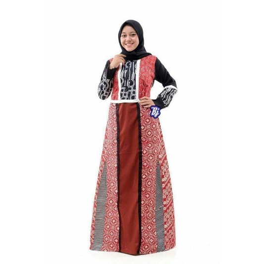GAMIS BATIK MURAH GAMIS BATIK KOMBINASI GAMIS BATIK CAP GAMIS BATIK UNIK EDISI MERAH PUTIH