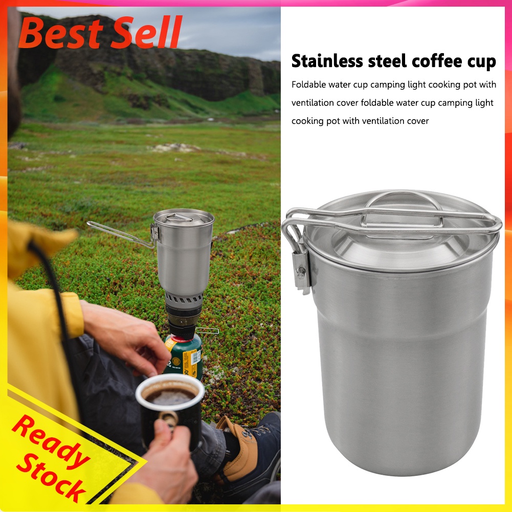 Foldable Cooking Tableware Pots Outdoor Camping Picnic Cookware Coffee Cups