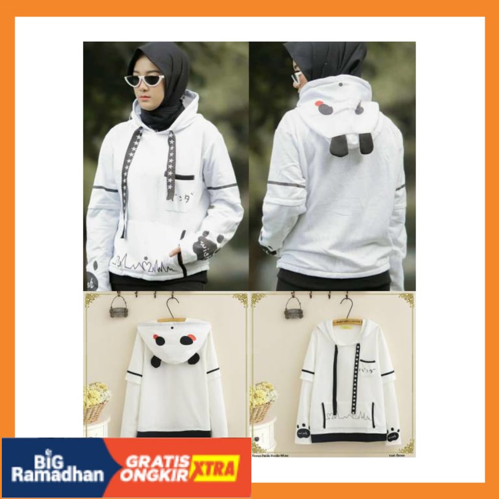 

CUCI GUDANG SPESIAL HARGA MURAH BARU LEBARAN SWEET JAPAN / PANDA HODIE KAWAI WHITE