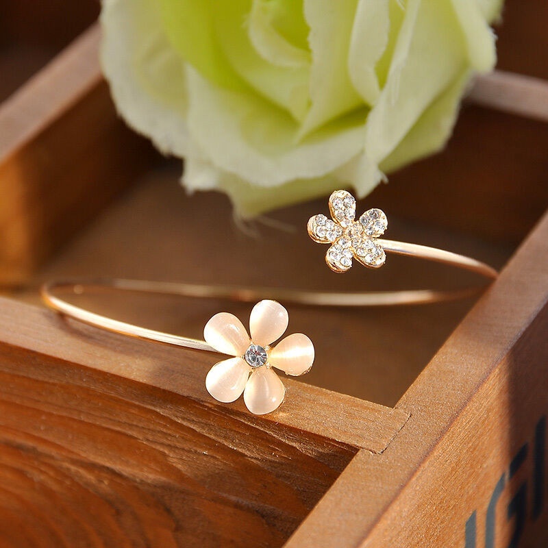 Gelang Daisy Emas Bata Air Membuka Disesuaikan Korea Wanita Aksesoris Fashion Bracelet