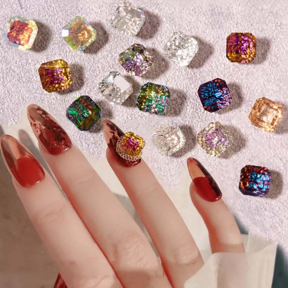 AUGUSTINA Agustin 3D Nail Art Rhinestones Halus Manikur Aksesoris Pesona Relief DIY Nail Art Ornamen