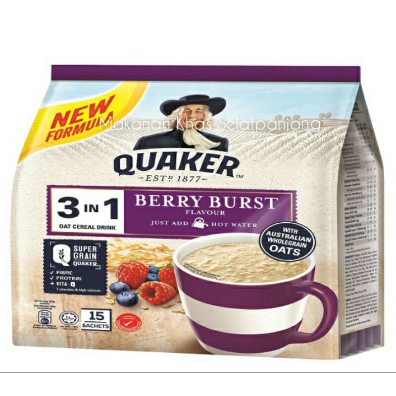 Quaker 3 in 1 oat cereal / Quaker Oatmeal 3in1 Malaysia Aneka Rasa