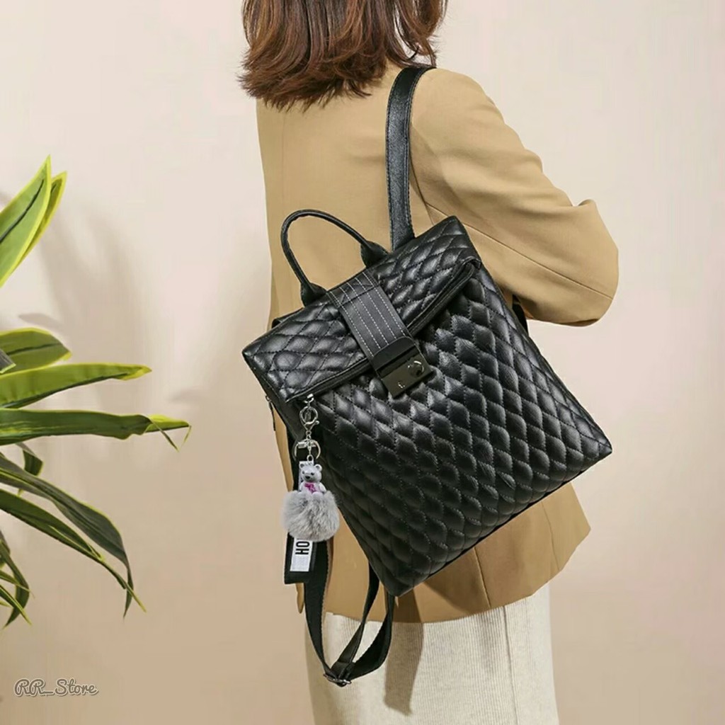 Tas Ransel Wanita Cantik Stylish Multifungsi Murah Terbaru Chantika Semi Kulit High Quality Premium