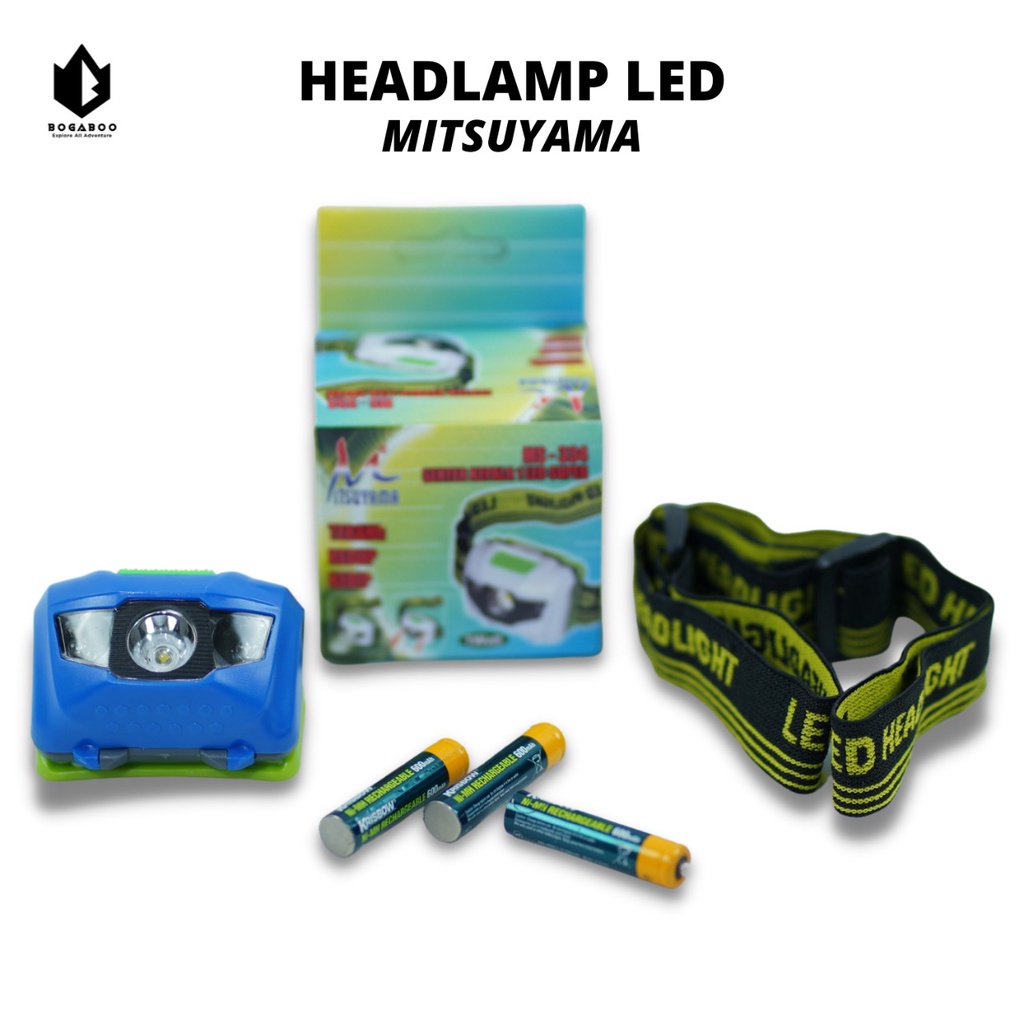 Headlamp Mitsuyama Mini 3 LED - Lampu Kepala -Lampu Mata Kucing