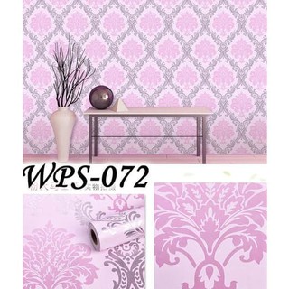 Wallpaper Sticker Batik Pink Silver WPS072 Stiker  Dinding  