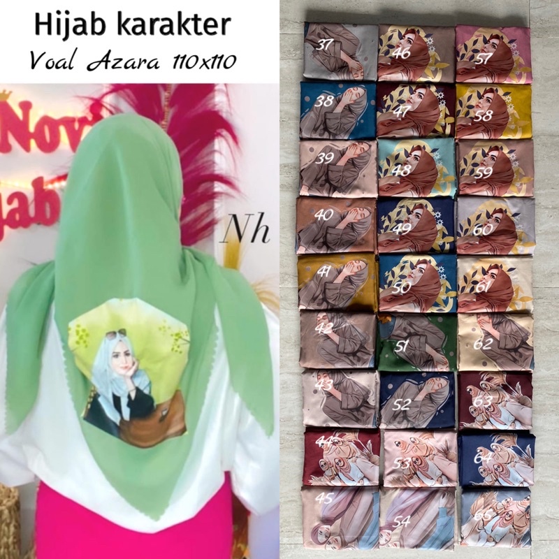 HIJAB KARACTER | HIJAB BESTIE | SEGIEMPAT KARACTER