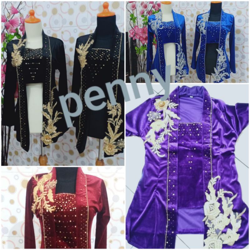 kebaya bludru kutu baru antik