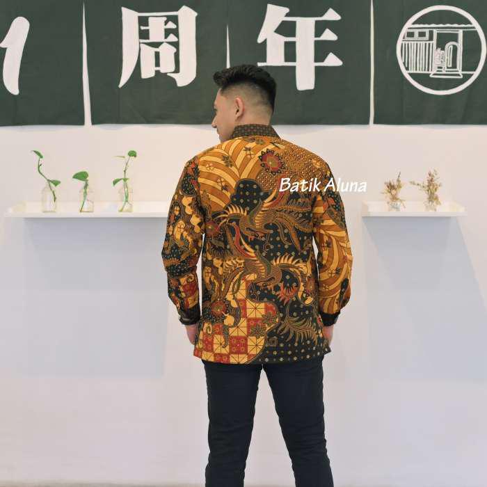 Baju Batik Pria Lengan Panjang Kemeja Batik Cowok Modern Batik Slimfit Batik Premium Pria Solo 097