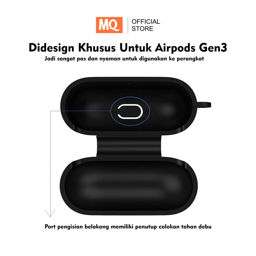 MQ Case / Casing MB_Pods 3rd Generation (Premium Silicone Softcase + Free Hook)