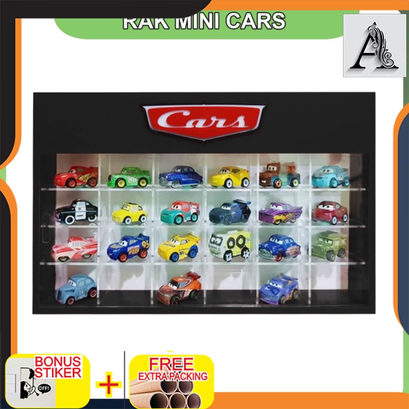

Terlaris Rak Akrilik Diecast Mattel Disney CARS 3 Mini Racers 24 Hitam Putih
