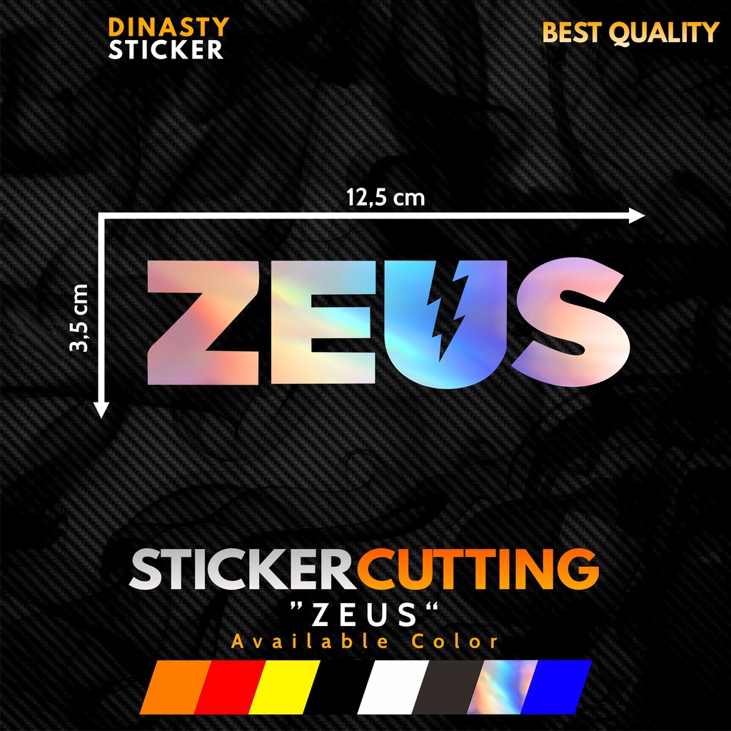 STICKER STIKER CUTTING ZEUS STICKER MOBIL MOTOR HELM LAPTOP ZEUS