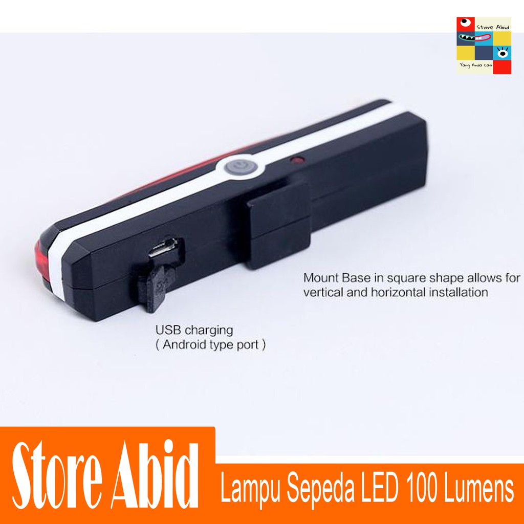 LAMPU BELAKANG SEPEDA LED Taillight 100 Lumens (USB RECHARGE)