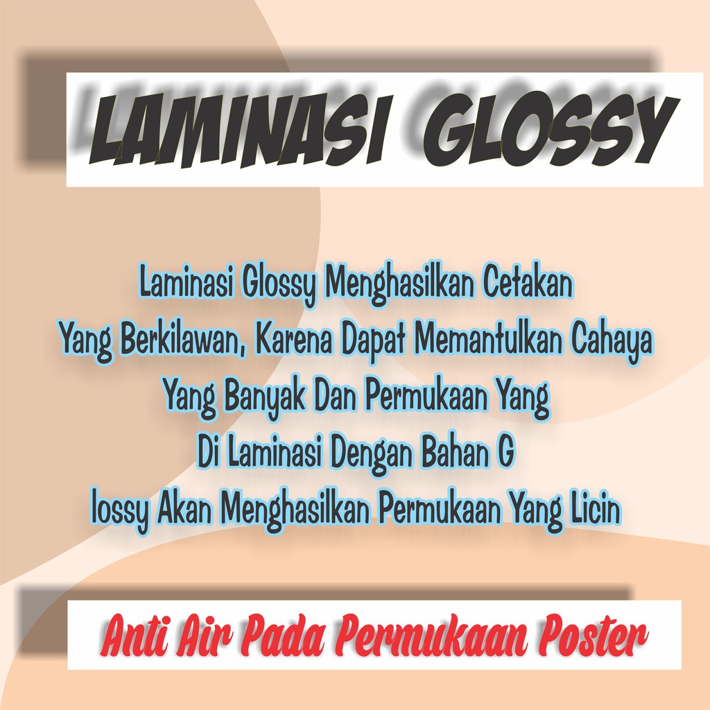 

Laminasi glosy dan Laminasi matte (harga satuan)