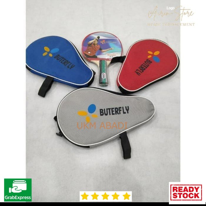 Raket Bet Tenis Meja Pingpong Buterfy dan Sarung Full Cover SC