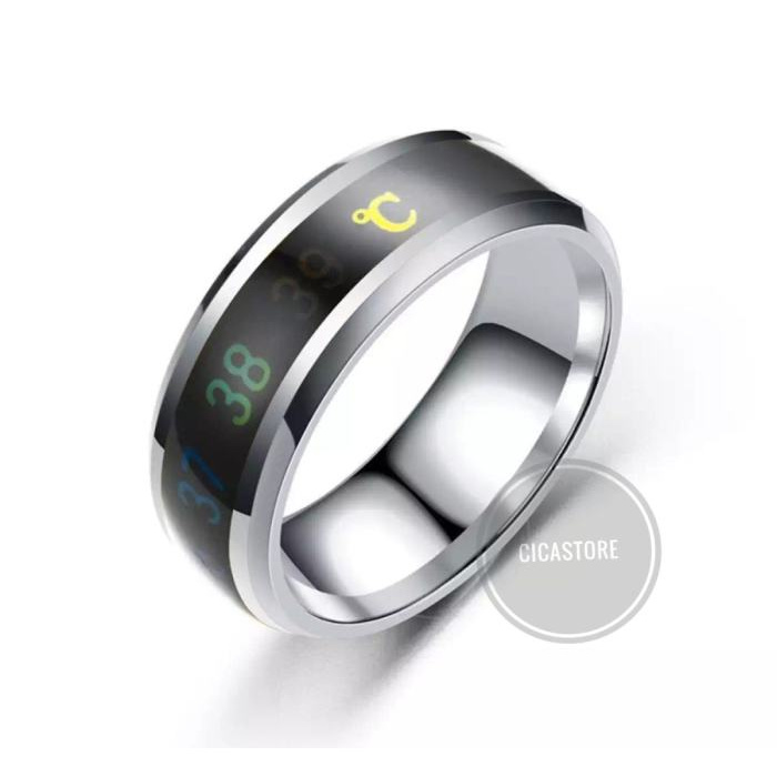 cincin fashion cerdas pengukur suhu/ cincin termometer smart