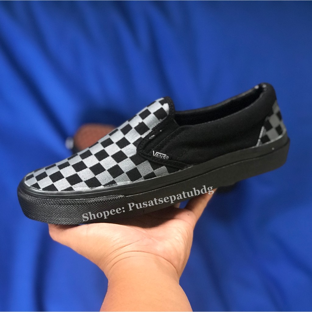 Vans Slip On Checkerboard Black Grey Sol Black