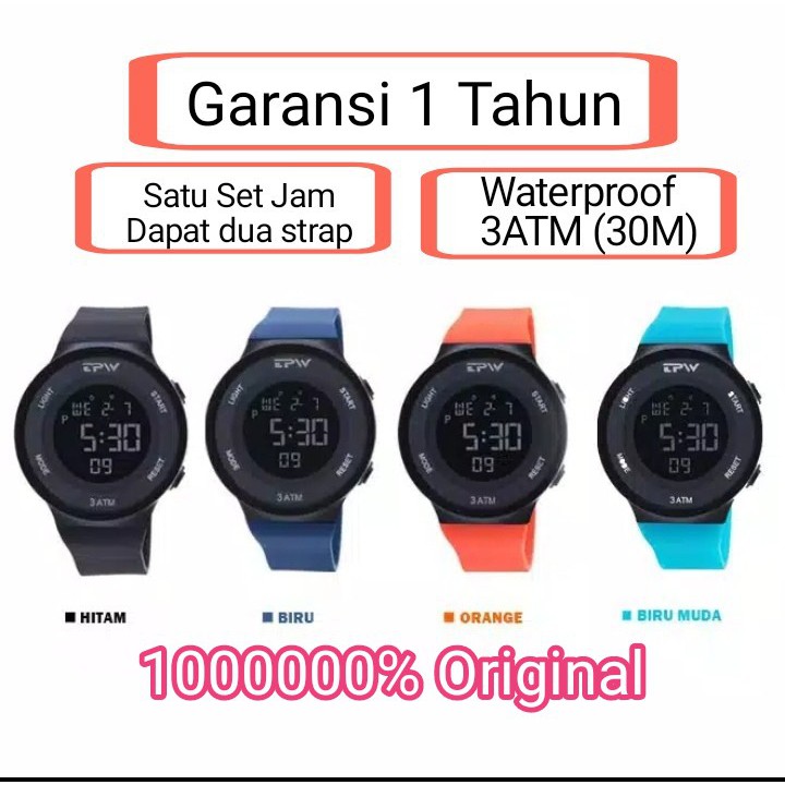 Dijamin Original Jam Tangan Ninocs Sport Asli Ninocs Watch Garansi 1 Tahun - Hitam Merah Biru Hijau