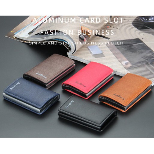 Baellerry Original RFID Anti Theft Card Dompet Kartu Kulit BLY026