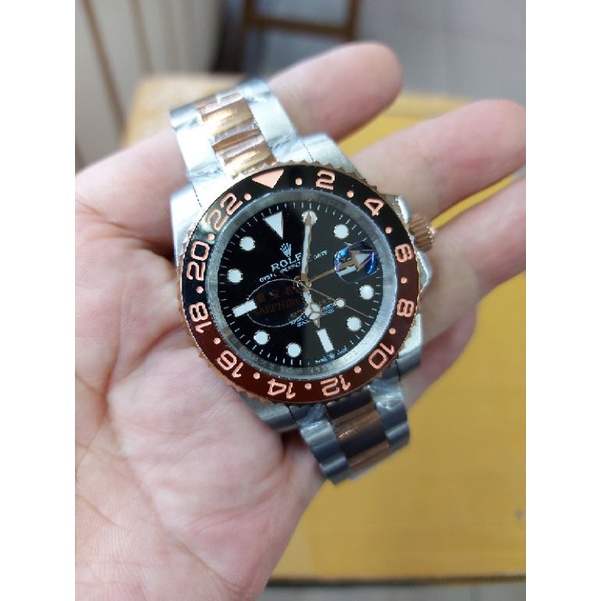 Jam tangan pria automatic rolek gmt rootbeer R008