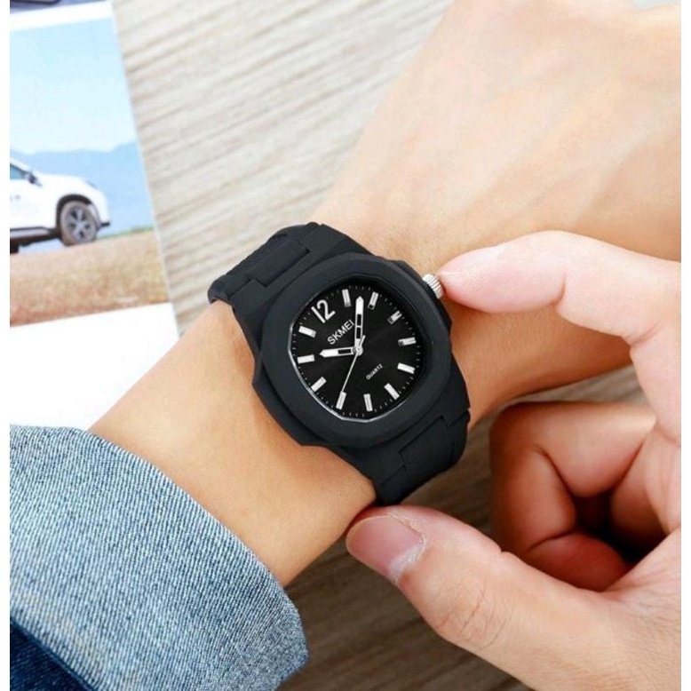 Jam Tangan SKMEI 1717 Jam Tangan Pria Wanita Analog Tali Silicone