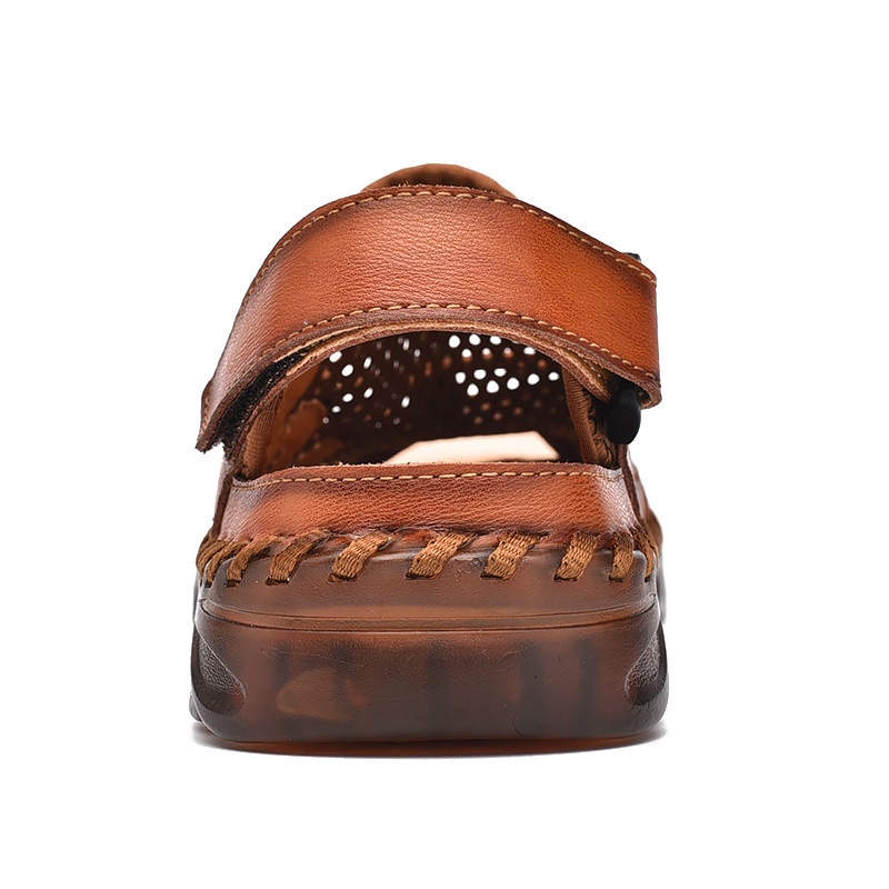 COD Kulit Asli Nyaman Olahraga Outdoor Sandal Pria Hiking Gunung Sendal Adventure Pantai Karet Lentur Touring 194