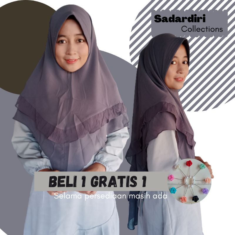 JILBAB CERUTY REMPEL PLISKET / JILBAB CERUTY BABYDOLL 2 LAYER / JILBAB MURAH / GROSIR JILBAB
